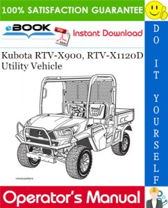 Kubota RTV-X900, RTV-X1120D Utility Vehicle Operator’s Manual – PDF ...