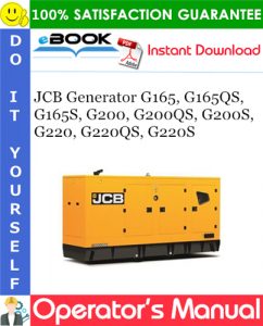 JCB Generator G165, G165QS, G165S, G200, G200QS, G200S, G220, G220QS, G220S