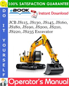 JCB JS115, JS130, JS145, JS160, JS180, JS190, JS200, JS210, JS220, JS235 Excavator