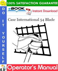 Case International 54 Blade Operator's Manual