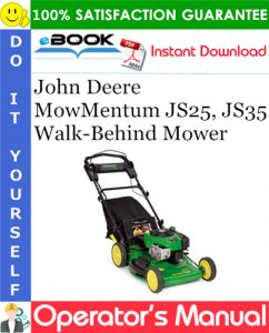 John Deere MowMentum JS25, JS35 Walk-Behind Mower Operator's Manual