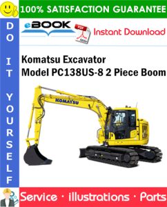 Komatsu Excavator Model PC138US-8 2 Piece Boom Parts Manual (S/N 20868 and up)